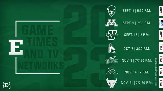 Game Times Set- 2023 Eastern Michigan University Football
