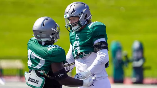 Chase Kline and Justin Jefferson Celeberate at Practice