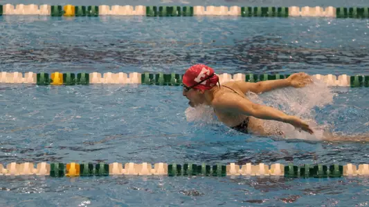 Olivia Clarino swims the butterfly against Cleveland State, Oct. 18, 2024.