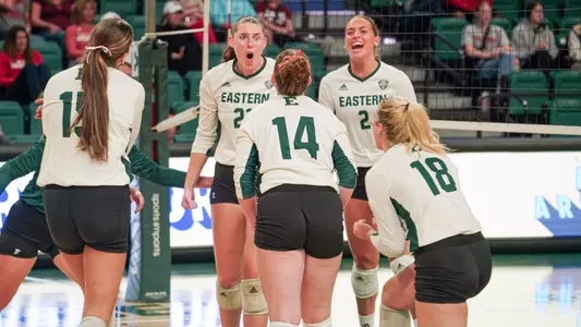 Volleyball in action against Miami, Oct. 5, 2024