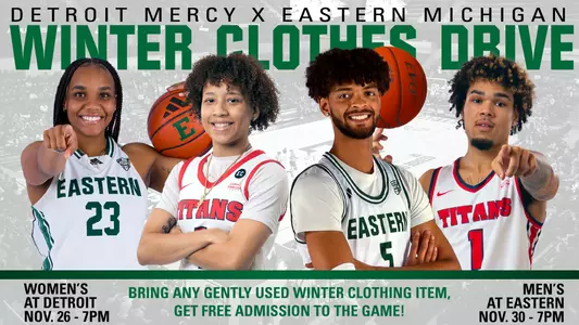 EMU and Detroit Mercy Athletics Join Forces for Winter Clothes Drive