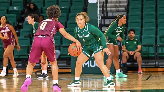 YPSILANTI, MI - NOVEMBER 4:  during the Eastern Michigan Eagles vs Texas State Bobcats game on Monday November 4, 2024 at George Gervin GameAbove Center in Ypsilanti, MI. (Photo by Steven King/Icon Sportswire)