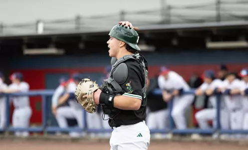 Lucas Johnson Talks to His Pitcher at Belmont, Feb. 16, 2024