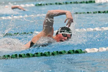 Lucy Noble Swims the 200y Medley Relay Against BGSU, Jan. 26, 2024