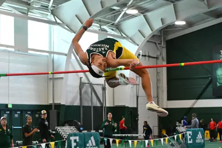 Brendan Hill high jumps at the Bob Parks Memorial meet. Jan. 20, 2024