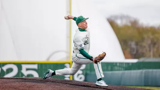 Drew Beckner pitches against Akron, April 20, 2024