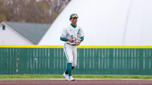 Drew Jones fielding against Akron, April 20, 2024