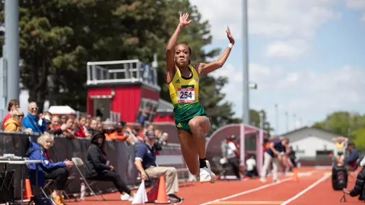 Kyra Buffen triple jumps at the 2024 MAC Outdoor Championships, May 11, 2024