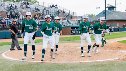 Baseball celebrates home run at Michigan State, May 14, 2024