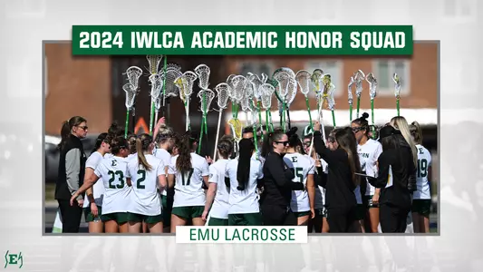 2023-24 IWLCA Academic Honor Squad graphic featuring team huddle