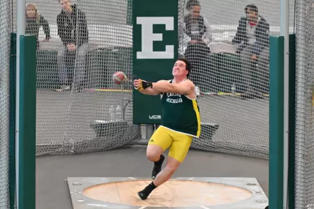Ryan Johnson competes in the weight throw at the Bob Parks Memorial Meet, Jan. 20, 2024