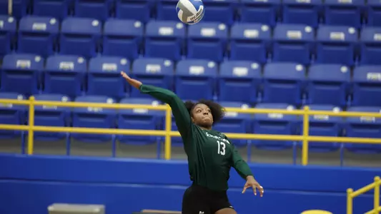 Kaili Doctor attacks the ball against Evansville, Sept. 13, 2024