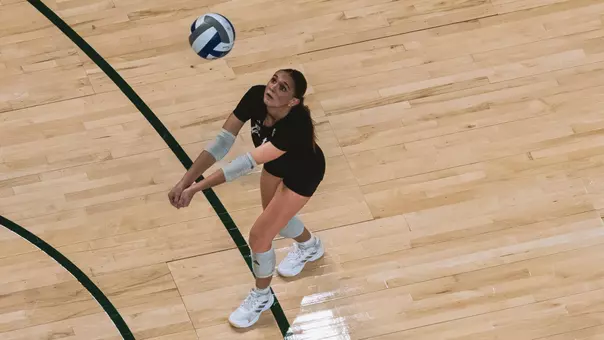 Layna Waselewsky gets a dig in the 2025 season at home