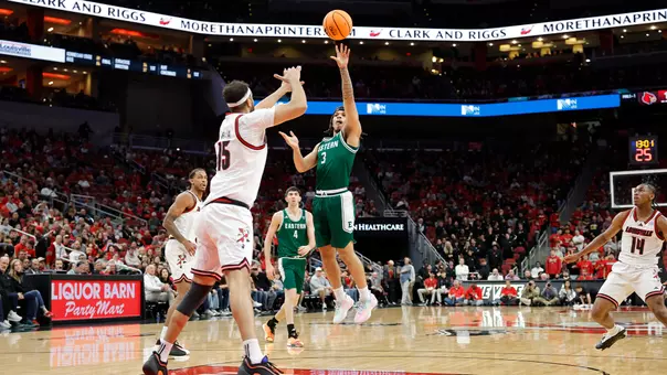 Mehki Ellison shooting a basketball at Louisville, Nov. 24, 2025