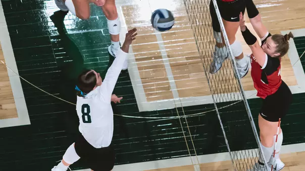 Bri Struck attacks the ball against Ball State, Nov. 6, 2025