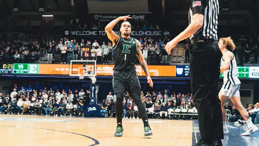 Mak Manciel after hitting a three-pointer at Butler, Dec. 2, 2025