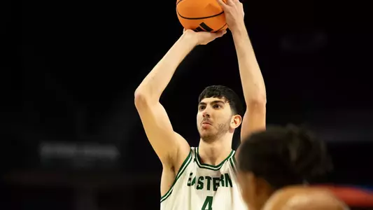 Mo Habhab shooting a free throw against UMass, Dec. 30, 2025