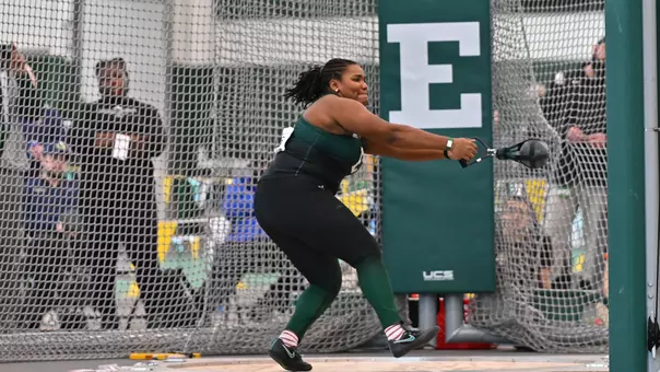 TF Nicolette Lewis weight throw at Bowen Field House