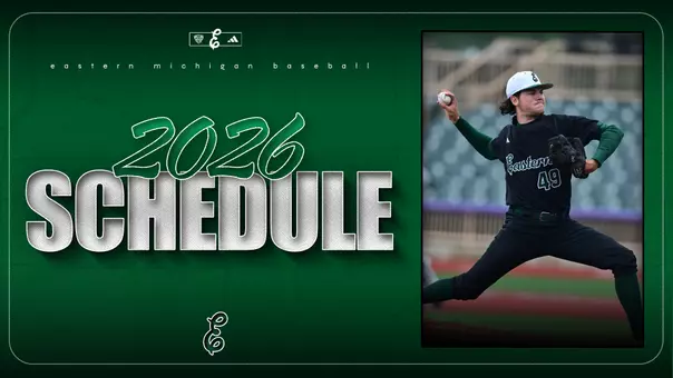 2026 EMU Baseball Schedule Release Graphic