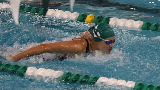 Tristen Mina swims the butterfly versus Ohio, Feb. 1, 2025