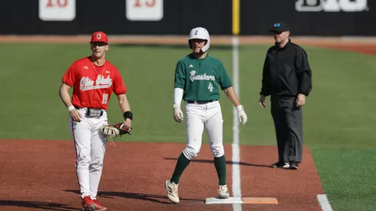 Cooper Vance on base at Ohio State, March 11, 2025