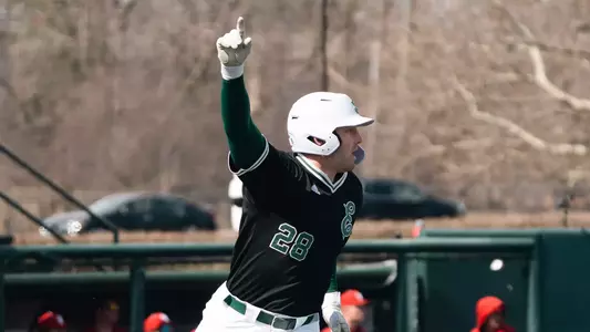 Ty Stecko celebrates a home run against Miami, March 21, 2025