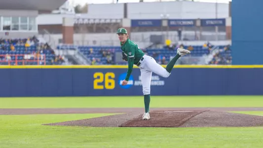 Ethan LaPointe pitching at Michigan, March 25, 2025