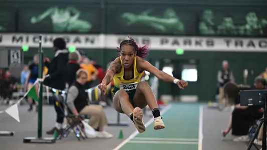 Kyra Buffen jumps at the 2024 MAC Indoor Track & Field Championships