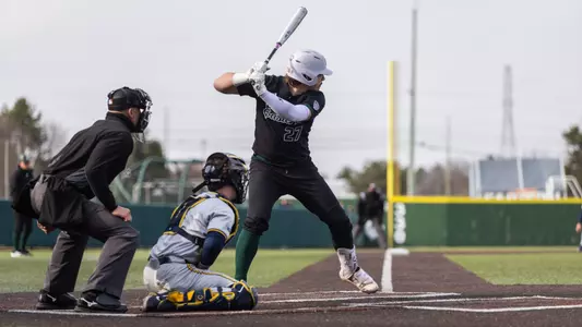 Harrison Travis homers against Michigan, April 1, 2025