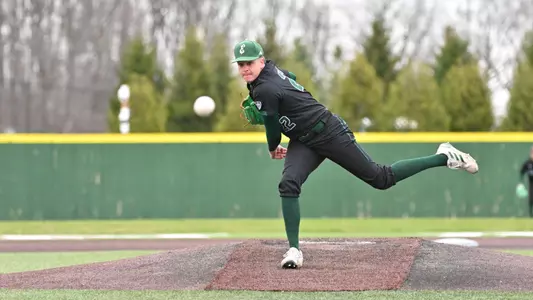 Drew Beckner pitches against Ball State, April 4, 2025