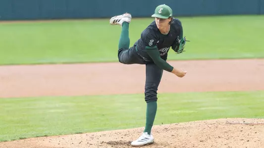 Emmett Gillies pitches at Michigan State May 6, 2025