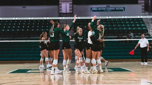 Volleyball Celebrates a Point in the 2025 Season