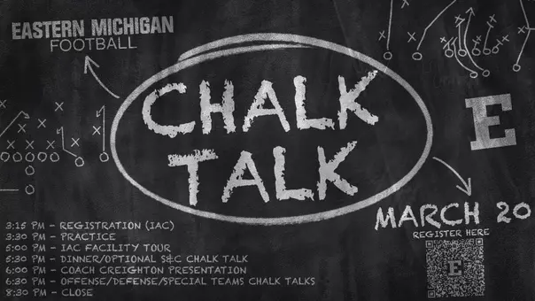 EMU Football to Hold High School Coaching Chalk Talk
