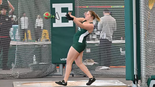 Aleah Johnson weight throw at 2025 Indoor MAC championships