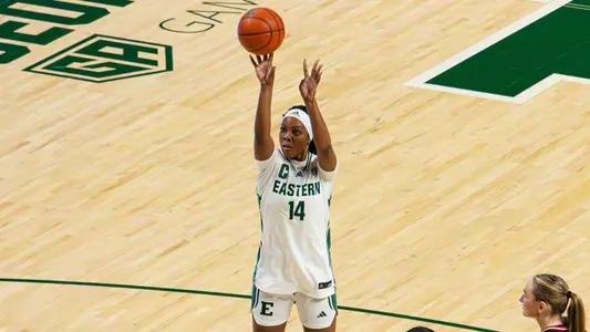 Sisi Eleko shoots a free throw against Northern Illinois, Jan. 24, 2026