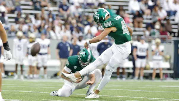 Rudy Kessinger connects on a 48-yard field goal to win the game for Eastern at Akron