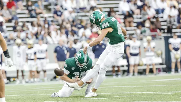 Rudy Kessinger connects on a field goal at Akron