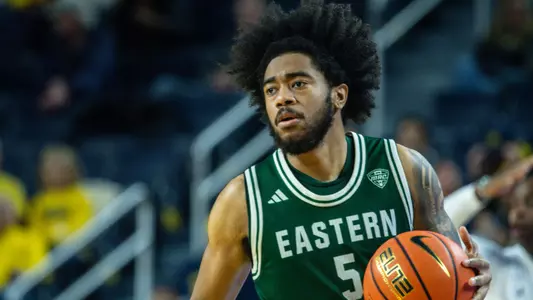 Braelon Green handles the ball at Michigan, October 11, 2026