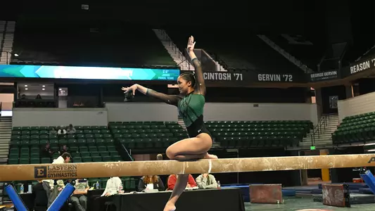 Kendall Landry doing beam at emu tri jan, 17, 2026