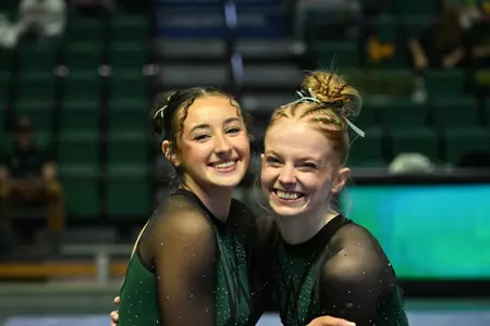 Keeley Kohler and Analiah Solorio at the Eastern Michigan Duo Meet