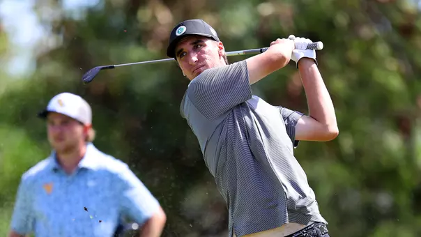 Robby Turnbull finishes a swing on the course in Hawaii