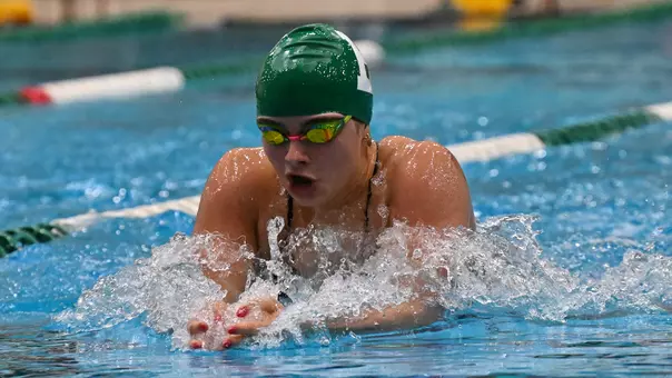 Nina LaRosa breaststroke vs Akron, Oct. 31, 2025