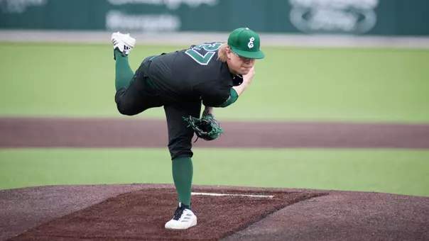 Landon Mueller pitches the ball at Vanderbilt, Feb. 18