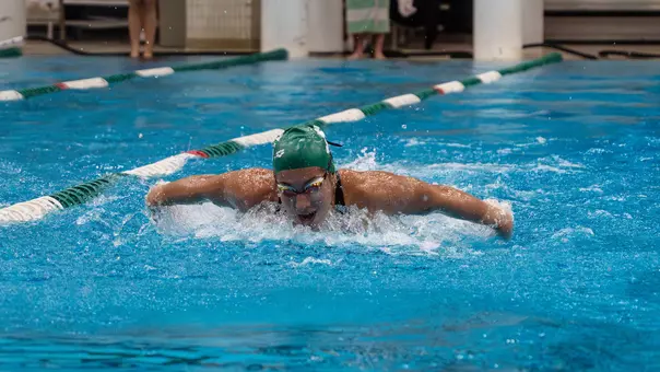 Nehir Oz swimming against Ball State Jan. 24, 2026