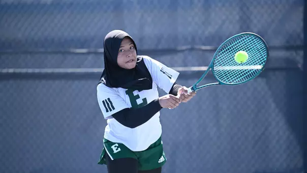 Cylova Zuleyka Hukmasabiyya returns a shot down the line at North Florida