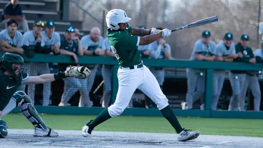 Demir Heidelberg swings the bat against Michigan State, March 10, 2026