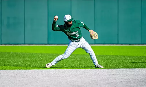 TJ Williams throws the baseball from the shortstop position against Central Michigan, March 28, 2026