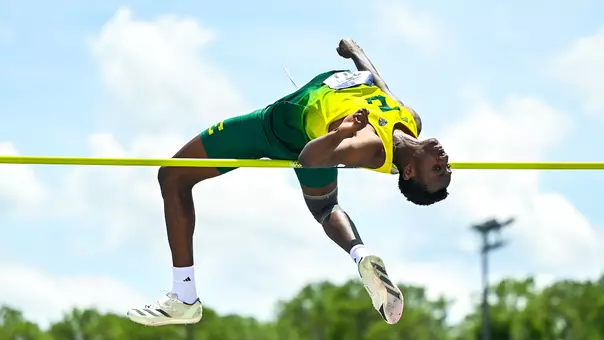 Lucky Fiaku high jump at 2025 outdoor MACs
