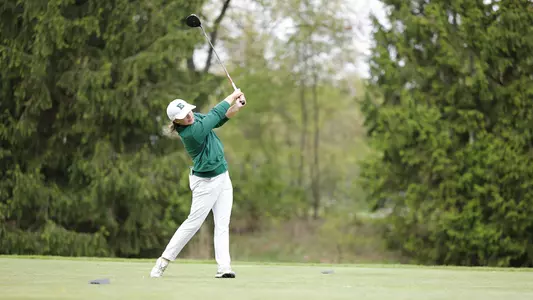 Savannah de Bock drives her tee shot down the fairway at the 2026 MAC Championships at Firestone Country Club in Akron, Ohio
