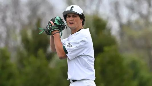 Greg Kennedy prepares to pitch at Oestrike Stadium in the 2026 season